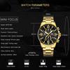MINI FOCUS Herren Business Quarzuhren Edelstahl Business Chronograph Uhr Gold Blau Relogios Masculino Uhr