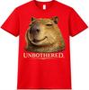 Capybara T Shirt Unbothered Funny Relaxed Meme Animal Graphic Tee Casual Top