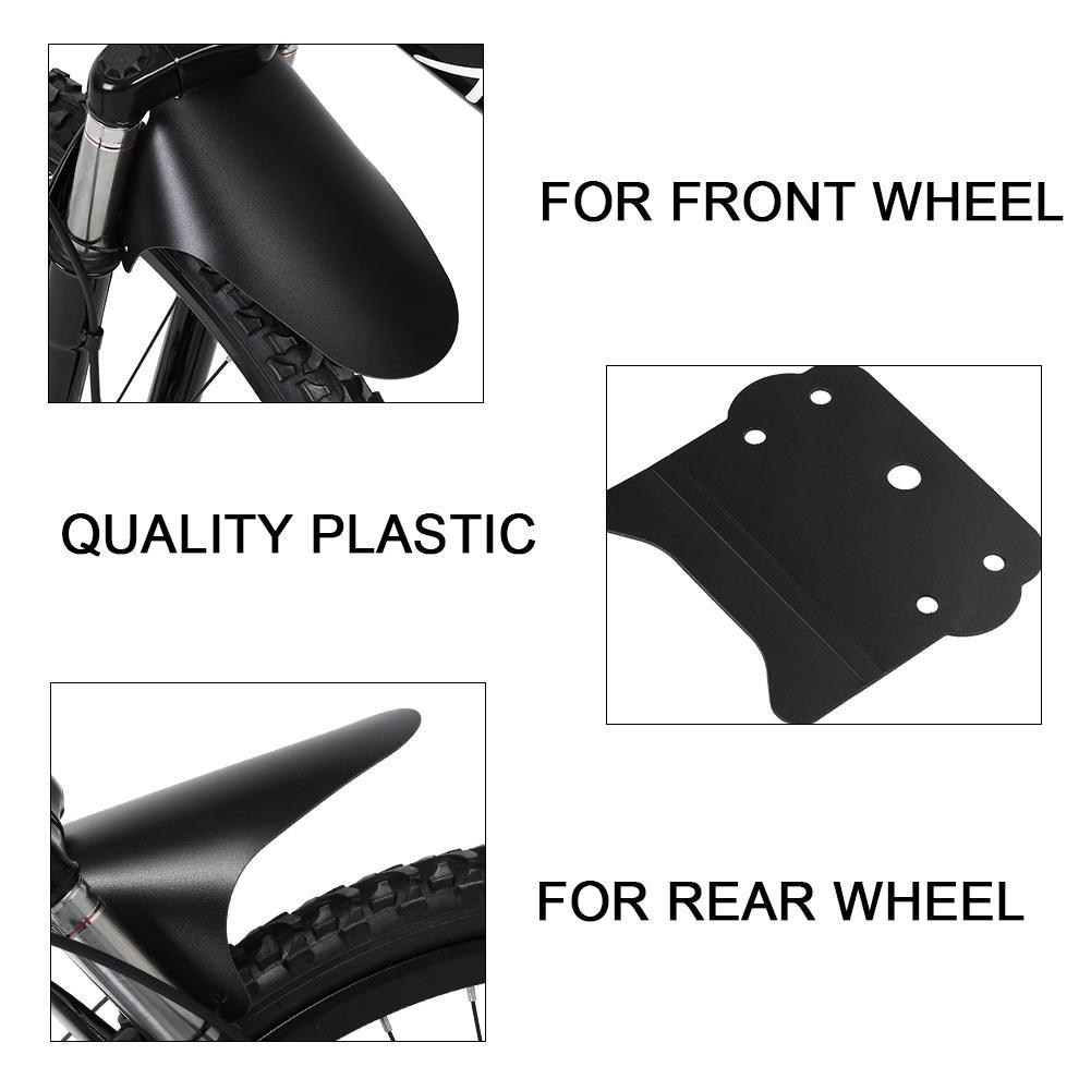 Mudguard Set, Front and Rr Tire Mudguards with Cable Ties, for Most  s Black Plastic