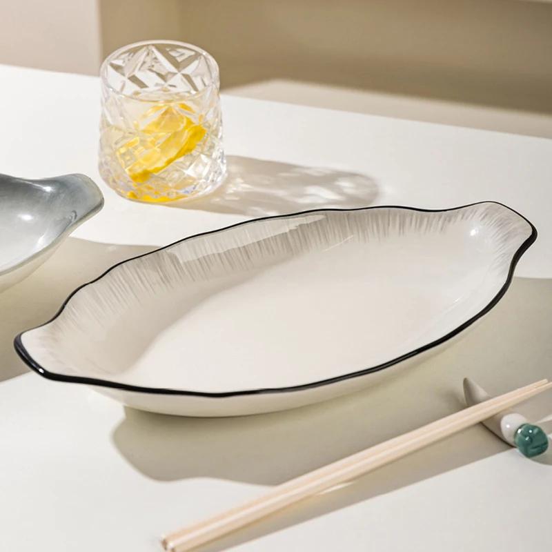 Vynikající talíře z keramiky v moderním stylu, talíř na velké ryby pro špičkovou restauraci, talíř na ovoce pro domácí odpolední čaj, unikátní nádobí