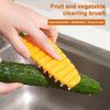 Cepillo de limpieza en forma de zanahoria para verduras, frutas, cerdas flexibles, cepillo de fregar que no raya, para eliminar manchas, diseño de juntas de múltiples secciones
