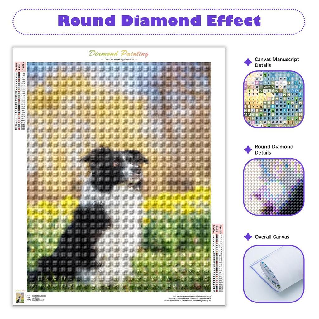 Full Round Diamond Painting Dog 5D Embroidery Animal Mosaic Cross Stitch Handicraft Home Decor 30x40cm/12x16inch