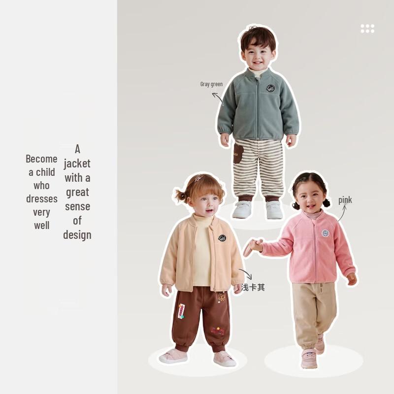 Laby Kids' Warm Winter Fleece-Lined Zipper Jacket