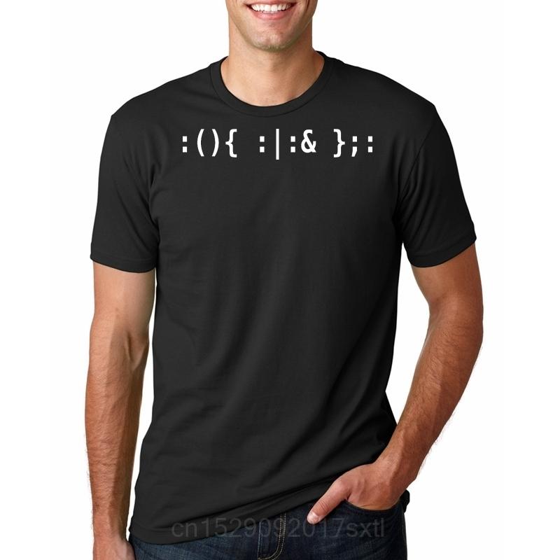 Printed Men T Shirt Tshirts Bash Fork Bomb Green Text For Computer Pirates Unix U002f Linux Men Tshirt