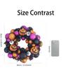 30cm Halloween Blow Mold Pumpkin Eyes Wreath Home Decoration Artificial Flower Ring Indoor Outdoor Seasonal Ornament for Door Wall