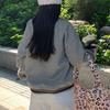 Navava Women Ribbon Embroidery Point Round Neck Long Sleeve Sweatshirt Nt3256