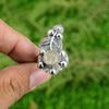 925 Sterling Silver Round Golden Rutile Gemstone Daughter Statement Flower Ring
