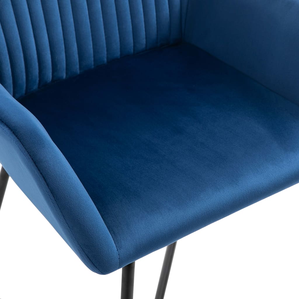 Dining Room Chairs 2 Pcs Blue Velvet