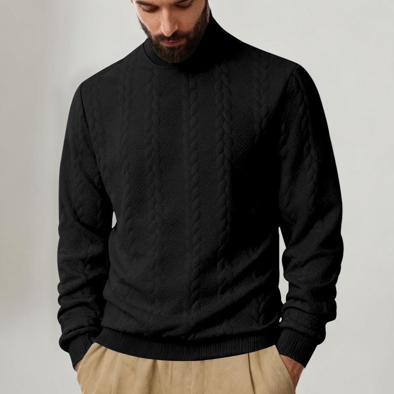 Men S Winter Jacquard Turtleneck Casual Warm Sweatshirt