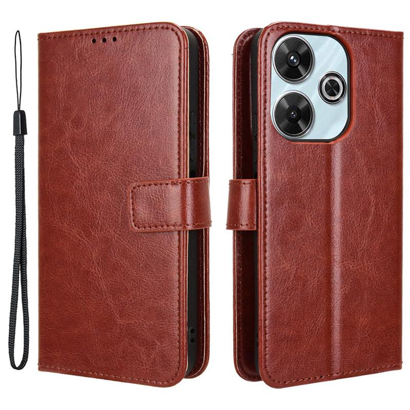 

For Xiaomi Redmi 13 5G/13 4G/Note 13R 5G/Poco M6 4G Case PU Leather Mobile Phone Cover Brown