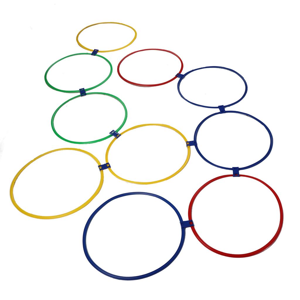 10PCS Kids Exercise Hoops Jumping Hopscotch Game Rings for Sensory Training Physical Fitness