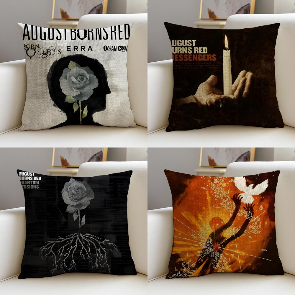 Metal AAugust Burns RedS Cushion Cover Breathable and skinfriendly linen pillowcase square removable and washable cushion