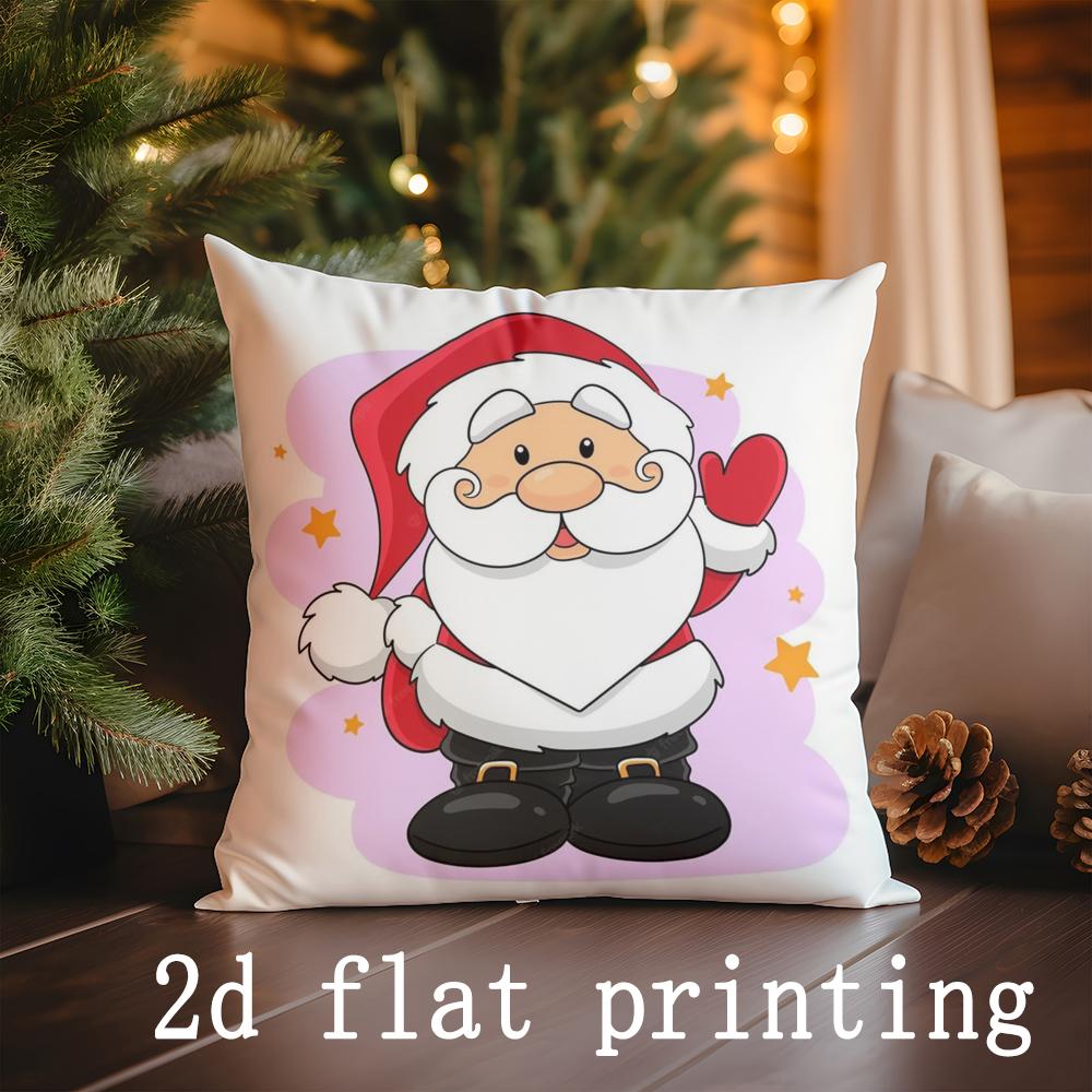 

Home Decor Christmas Reindeer & Santa Pillows Suitable For Sofa Bedroom Car Pillow Cover Cushion Rectangular Back Cushion 40x40cm