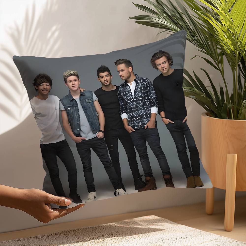 O-one Band DirectionS Music Pillow Case Plush Fabric Soft  Pillowcase Double Sided Print Cushion Cover Household Gifts