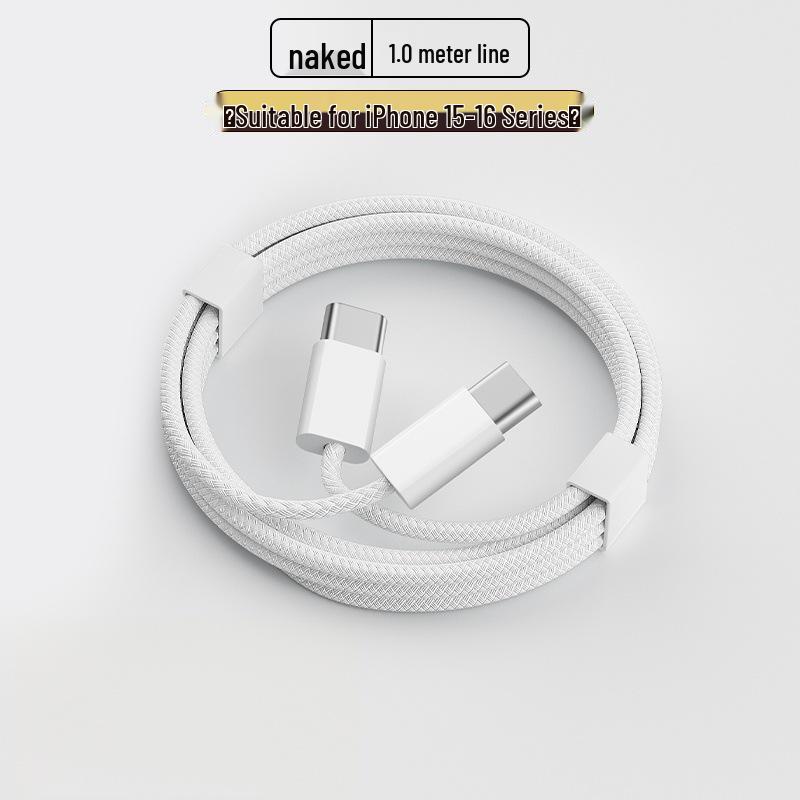 60W Fast Charging Braided USB-C Cable for iPhone 15/16 Bare Cable