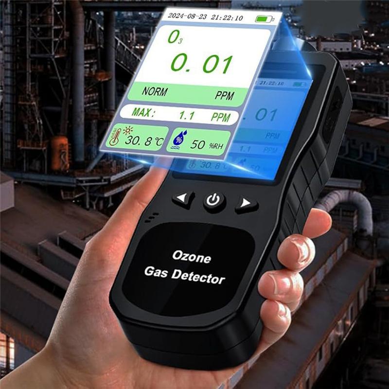 A84E-Ozone Detector Ozone Meter Ozone Gas Detector Ozone Meter With Alarm,Temp & Humidity Tester US Plug