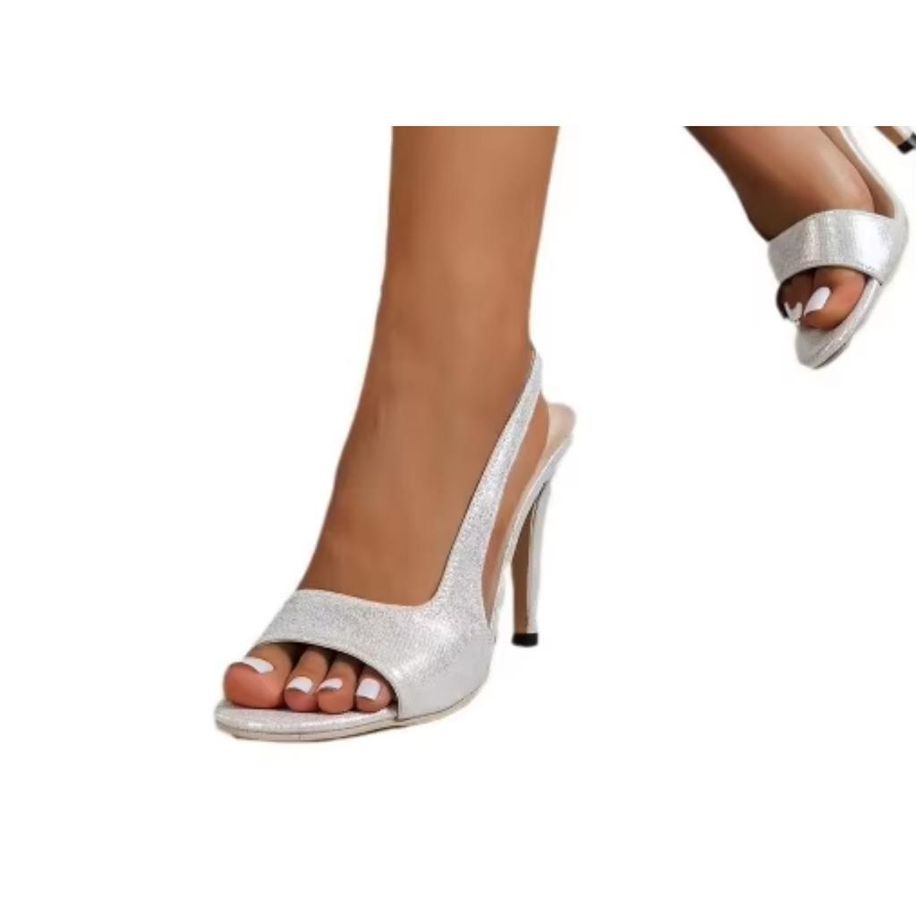 Dámské nové špičaté sandály na vysokém podpatku velkých velikostí Jednobarevné jehlové podpatky Lehké síťované Letní móda Stylová semišová