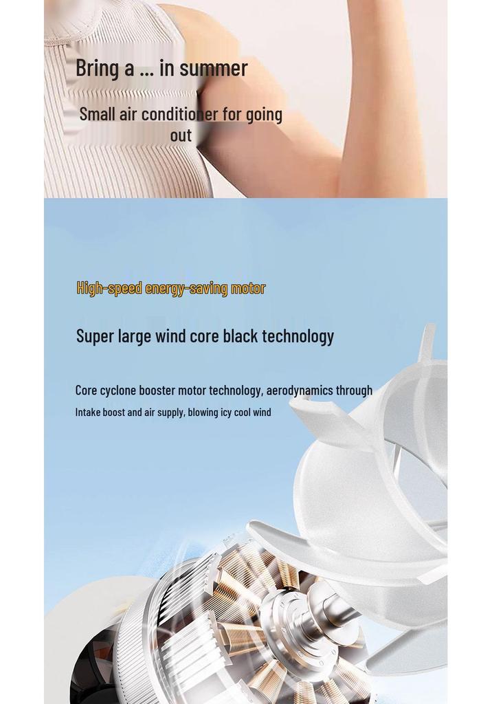 High-Speed Mini Handheld Fan, 100 Speeds, USB-Powered, Pocket-Sized, Portable