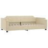 Extendable Daybed with Drawers Cream 80x200 cm Fabric