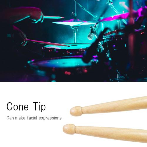 Drumstick Set for Beginners, Practice, Non-Slip, 5A Lightweight Maple (Set of 3 Black Pairs, 5A)