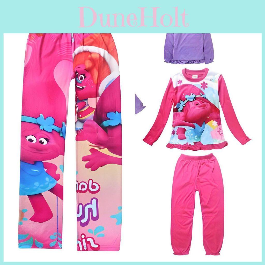 Adorable Trolls Kids Girl Cartoon Winter Sleepwear Pyjamas Tracksuits Nightwear Nightgown