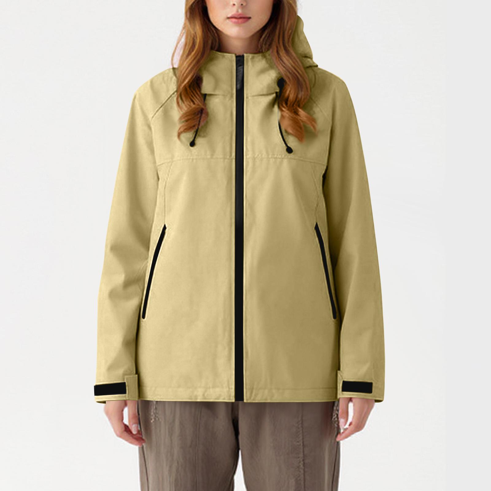 

Женские модные и удобные уличные ветрозащитные куртки XL жёлтый