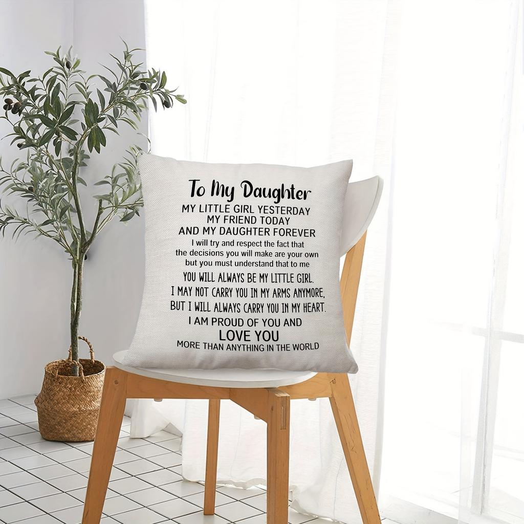 1 Linen Pillow Cover, A Good Choice For Parents To Give Their Daughter'S Birthday Gift, Suitable For Bedroom Sofa Decoration,