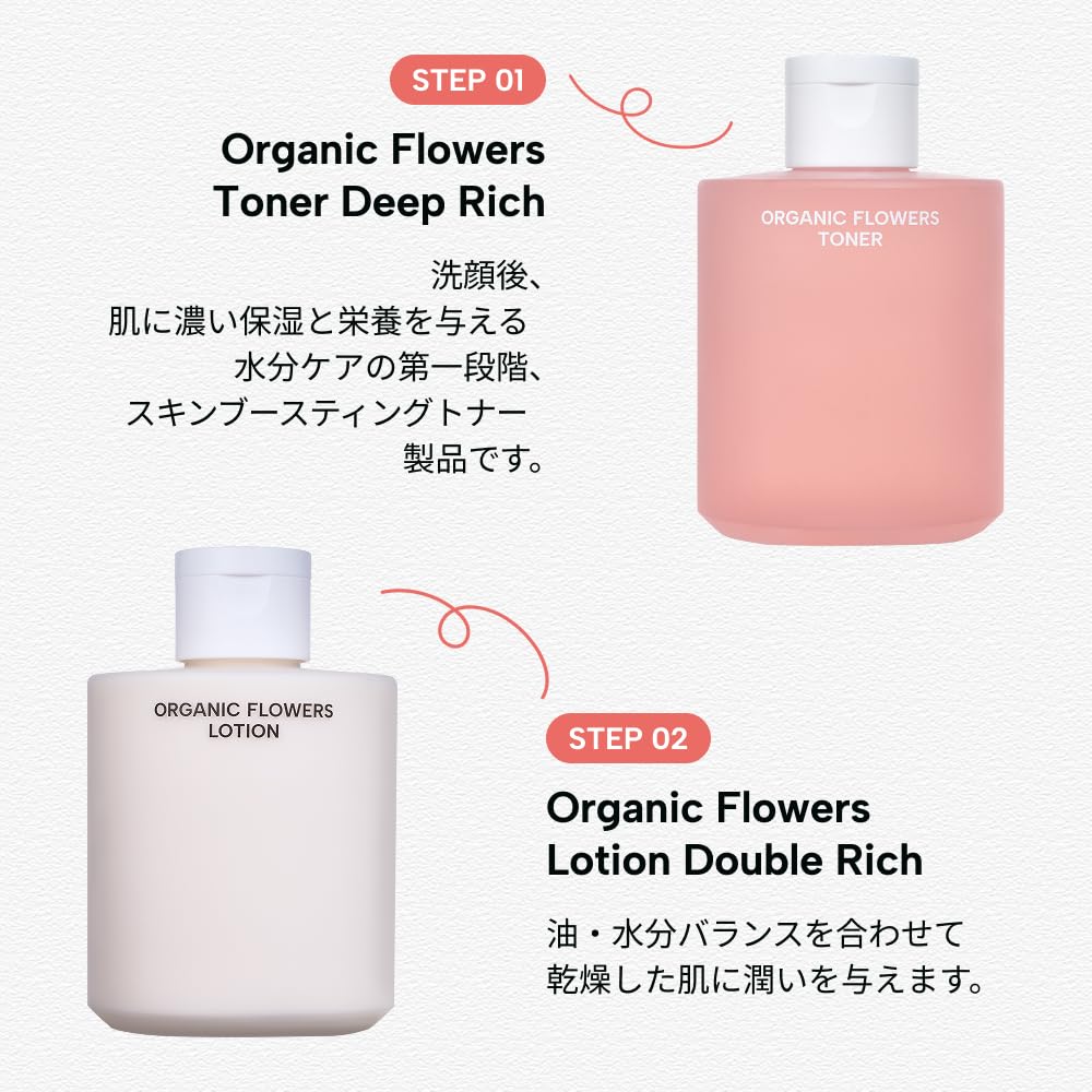 Whamisa Flower Double Rich Lotion 200ml: Highly moisturizing lotion with fermented ingredients and skin-conditioning components. Naturally derived