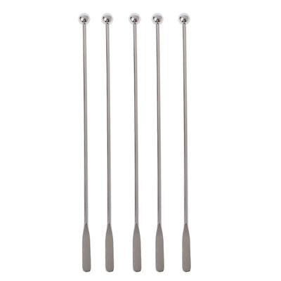 Stainless Steel Coffee Beverage Stirrers Stir Cocktail Drink Swizzle Stick with Small Rectangular Paddles (5 Silver)