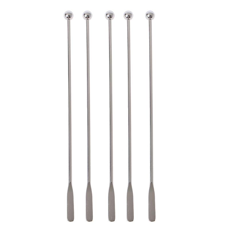 

Stainless Steel Coffee Beverage Stirrers Stir Cocktail Drink Swizzle Stick with Small Rectangular Paddles (5 Silver) 1