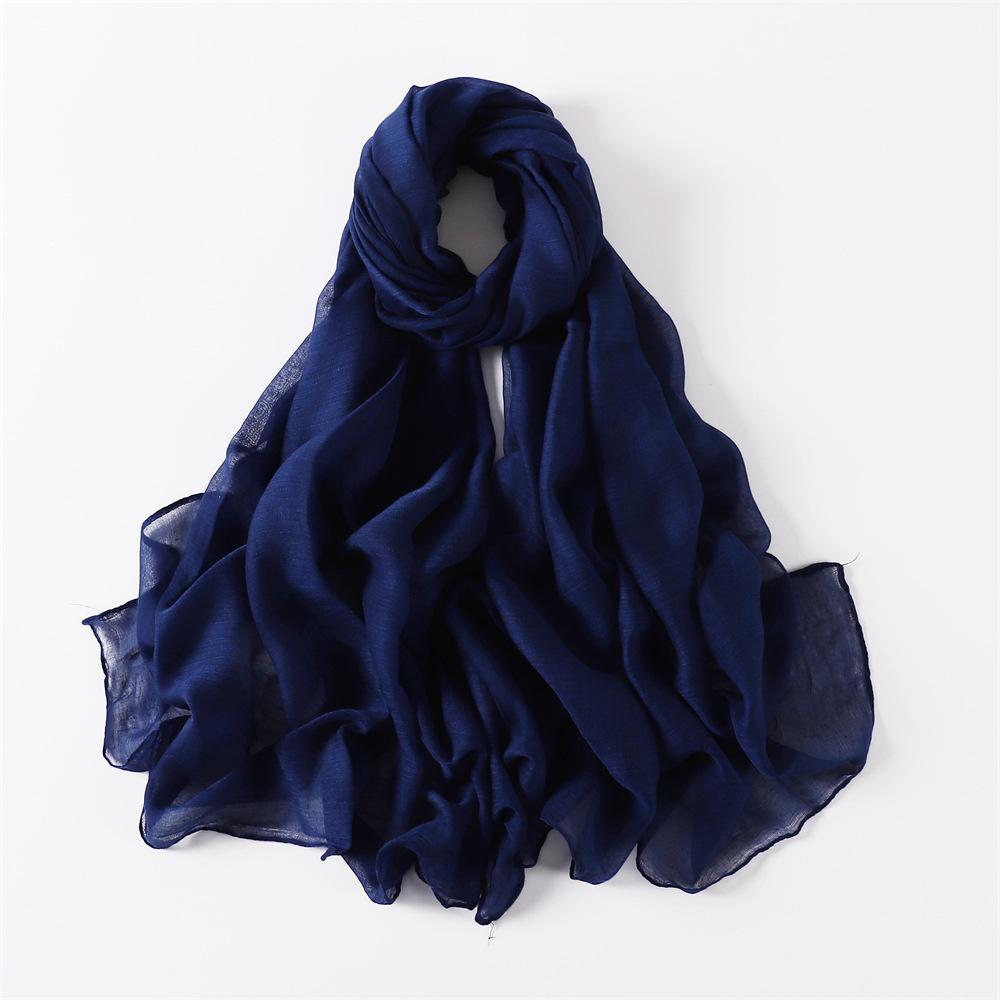 New Cotton Linen Scarf For Women Girls Students Autumn Classic Solid Color Scarves Retro Soft Foulard Viscose Female Wrap Shawls
