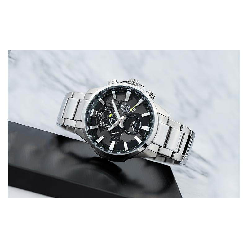 Casio EDIFICE Creative Earth Voděodolný Křemenný Strojek Nerezový Pásek Japonské a Korejské Hodinky Pánské Hodinky Černý Ciferník EFR-303D-1AVUPR