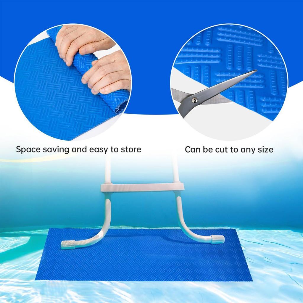 Swimming Pool Ladder Mat Anti-Slip Cuttable Protective Pads for Safety Surfaces Kitchen Bathroom Outdoor Protection