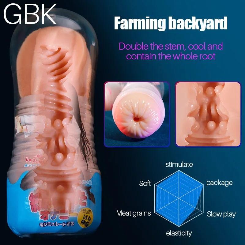 Männlicher Masturbator Cup Pussy MidSection Verengung Stimulator Vergnügen Ring Saugen Realistische Vagina Vakuum Tasche Erwachsene Sex Spielzeug