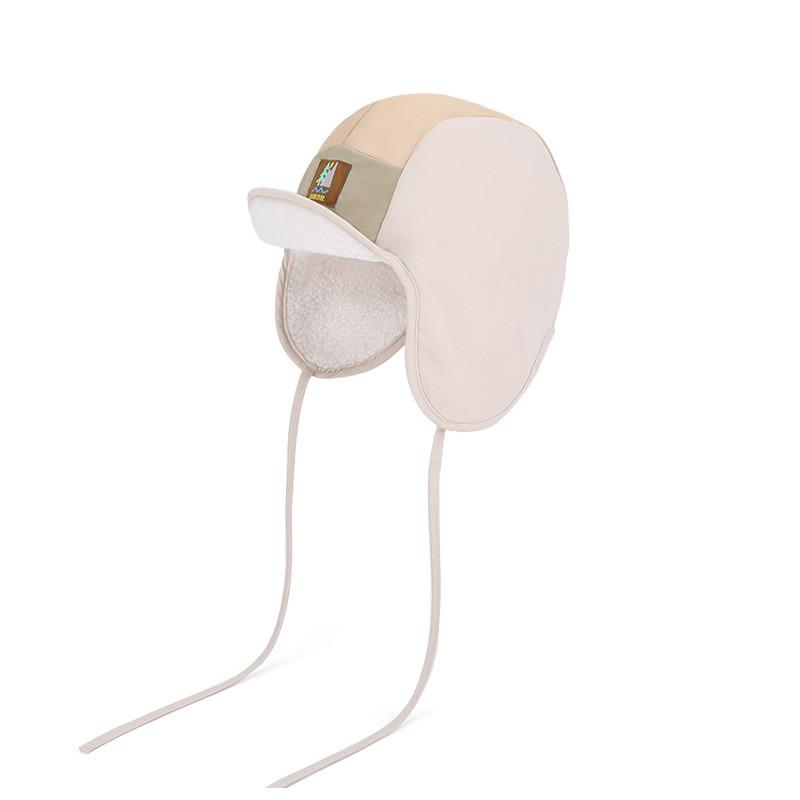 Kids Fleece Earflap Hat With Windproof Design For Winter Outdoor Use бежевый