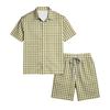 Herren Casual Zweiteiler Kurzarm Hemd mit Knöpfen und passender Shorts Leichte Sommerkleidung für Outdoor-Aktivitäten