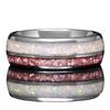 8Mm Stainless Steel Ring Couple Pink White Shiny Ring Ring Hand Jewelry