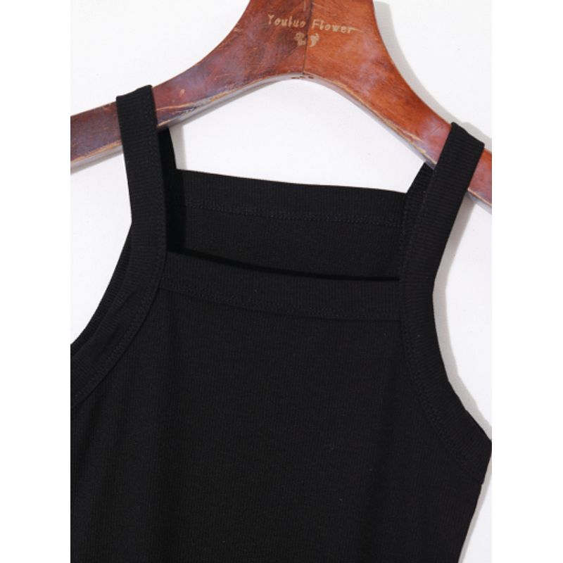 2025 Summer Women's Clothing K-style Minimalist Pure Color Elegance Square Collar Pullover Sleeveless Silm Stretch Plaid Short Vest