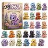 Countdown Gift Box Christmas Dragon Calendar, with 24 Acrylic Decorations, Days Souvenir Ornament Box, Holiday for Lovers Decorations