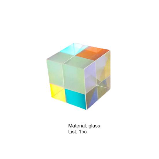 Six Sides Prism Portable Glass Cube Prism X-cube Optical Prism for Physic Teaching Tool Office Home Decor