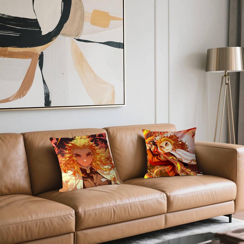 Charaktere Kyoujurous Rengoku Ahornblatt-Design Kissenbezug Fröhliche Herbsternte Deko Feiertagsdeko Kissenbezug