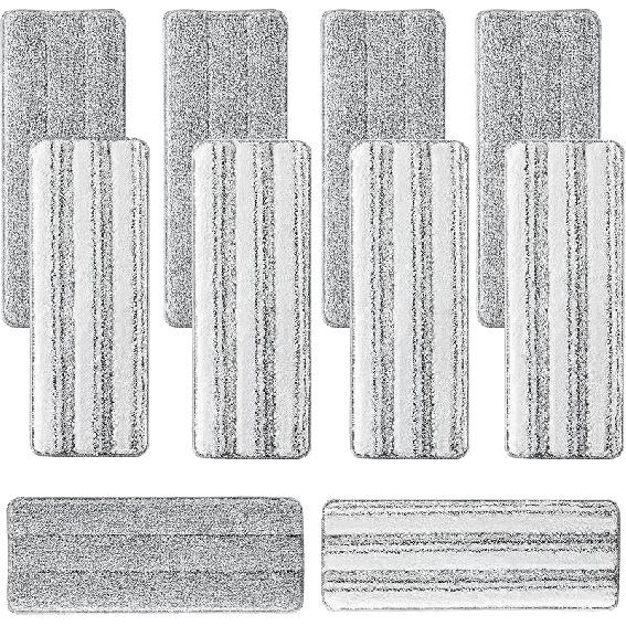 10Pcs Joymoop Mop Replacement Pads, 13 * 4.9'' Universal Mop Pads Mop Head Refills Washable Wet Mop, Compatible with Most 11-13” Size Mops