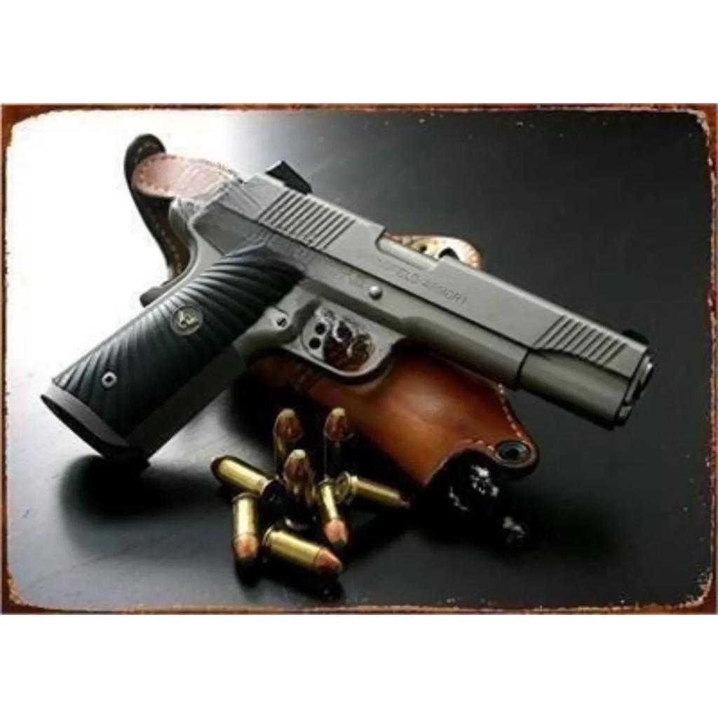 Vintage NEW Pistol HD Tin Painting Metal Sign Poster Home Living Room Bar Club Party Man Cave Art Wall Decorativ Iron Painting