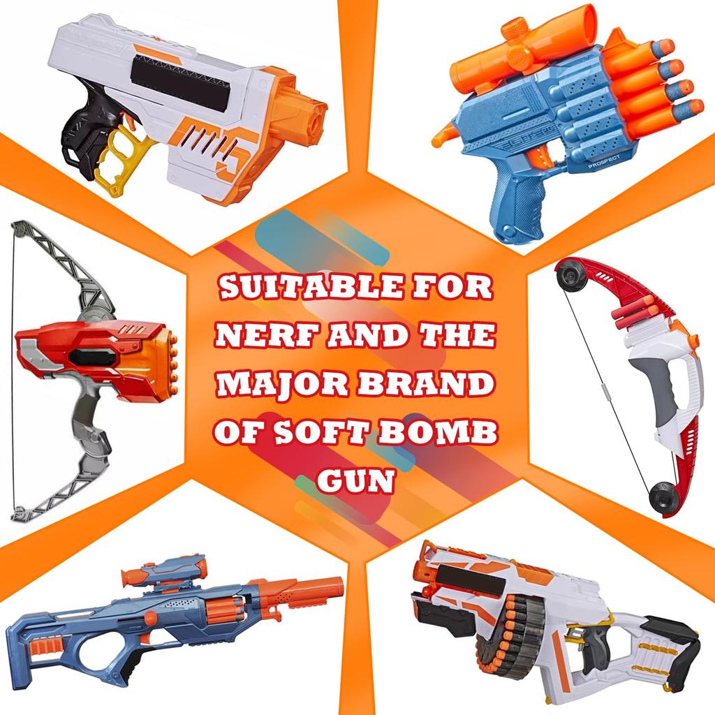 WALWAL 36-Pack Mega Dart Foam Bullets Refill Pack - Compatible with Nerf N-Strike Mega Series - Safe Foam Bullets for Kids, Teens, and Adults (Red)