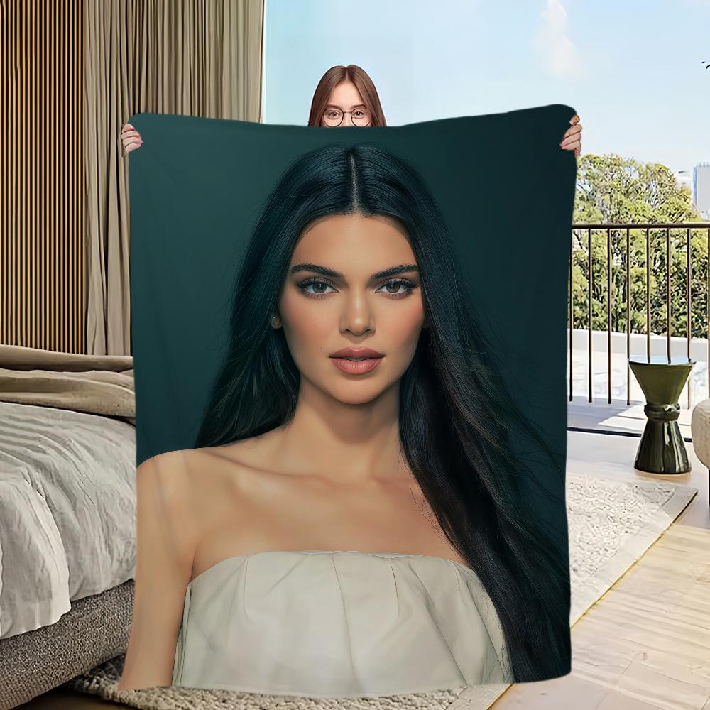 

Model K-Kendall Jenner Blanket Flannel warm comfort soft plush blanket For Picnic Beds Sofas Homes And Bedrooms 30x40in