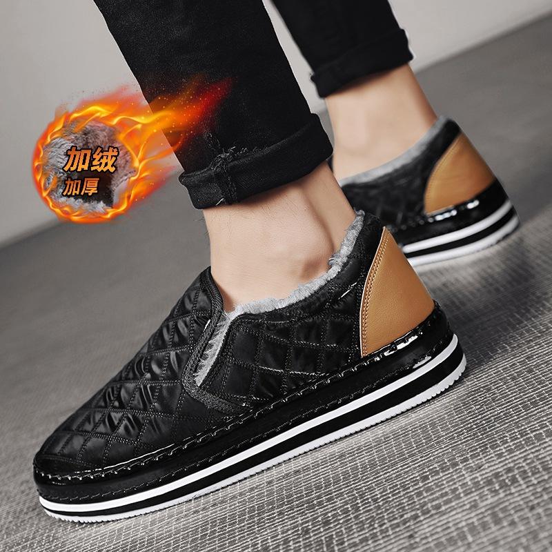 

One Slip Slip Shoes Мужская зимняя мужская обувь из бархата, теплая хлопковая обувь, студенческие повседневные кроссовки, молодежная обувь 2024 года, новый стиль 39