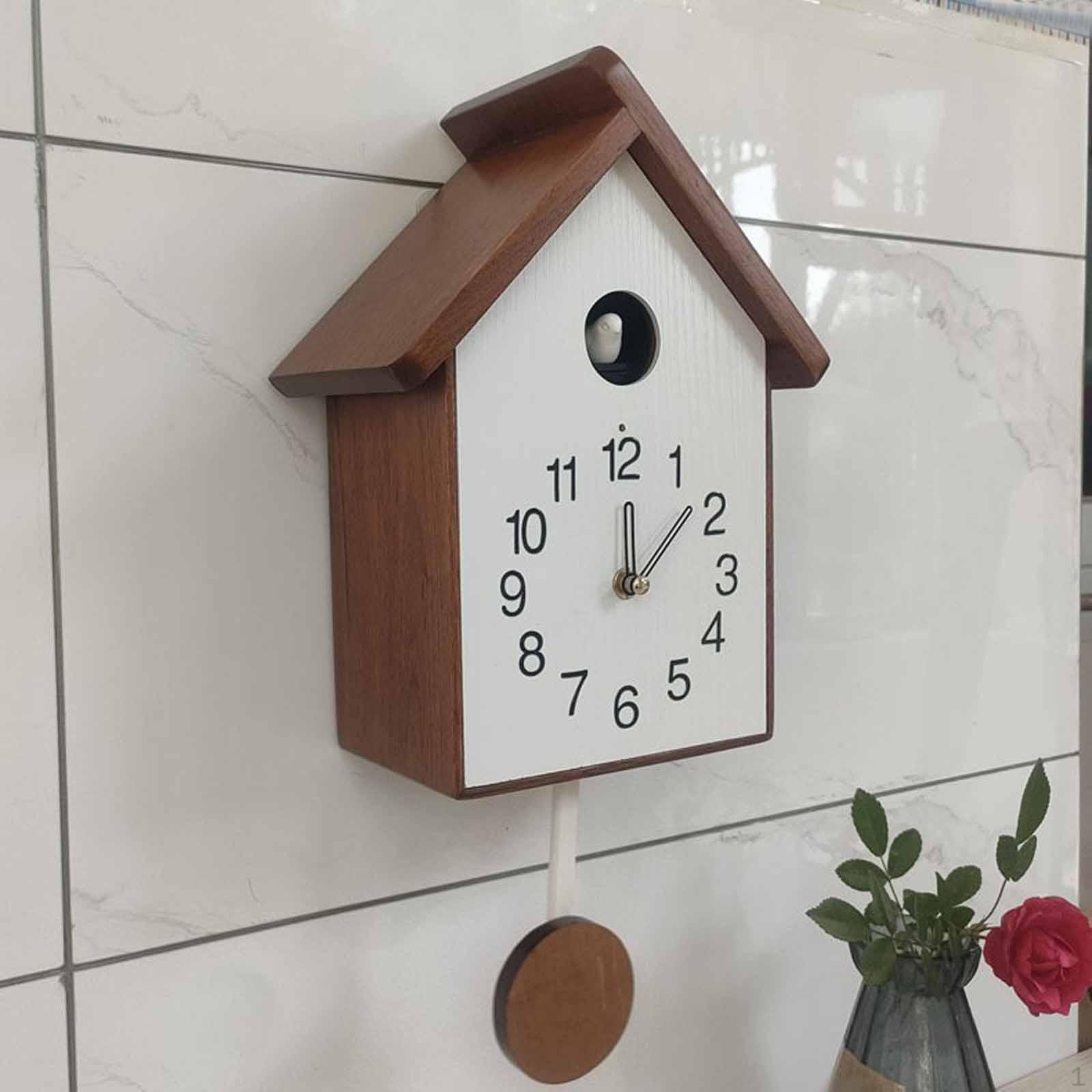 Кукушка с боем и маятником, деревянная настенная art-декор, подарок, регулировка громкости боя для вечеринки