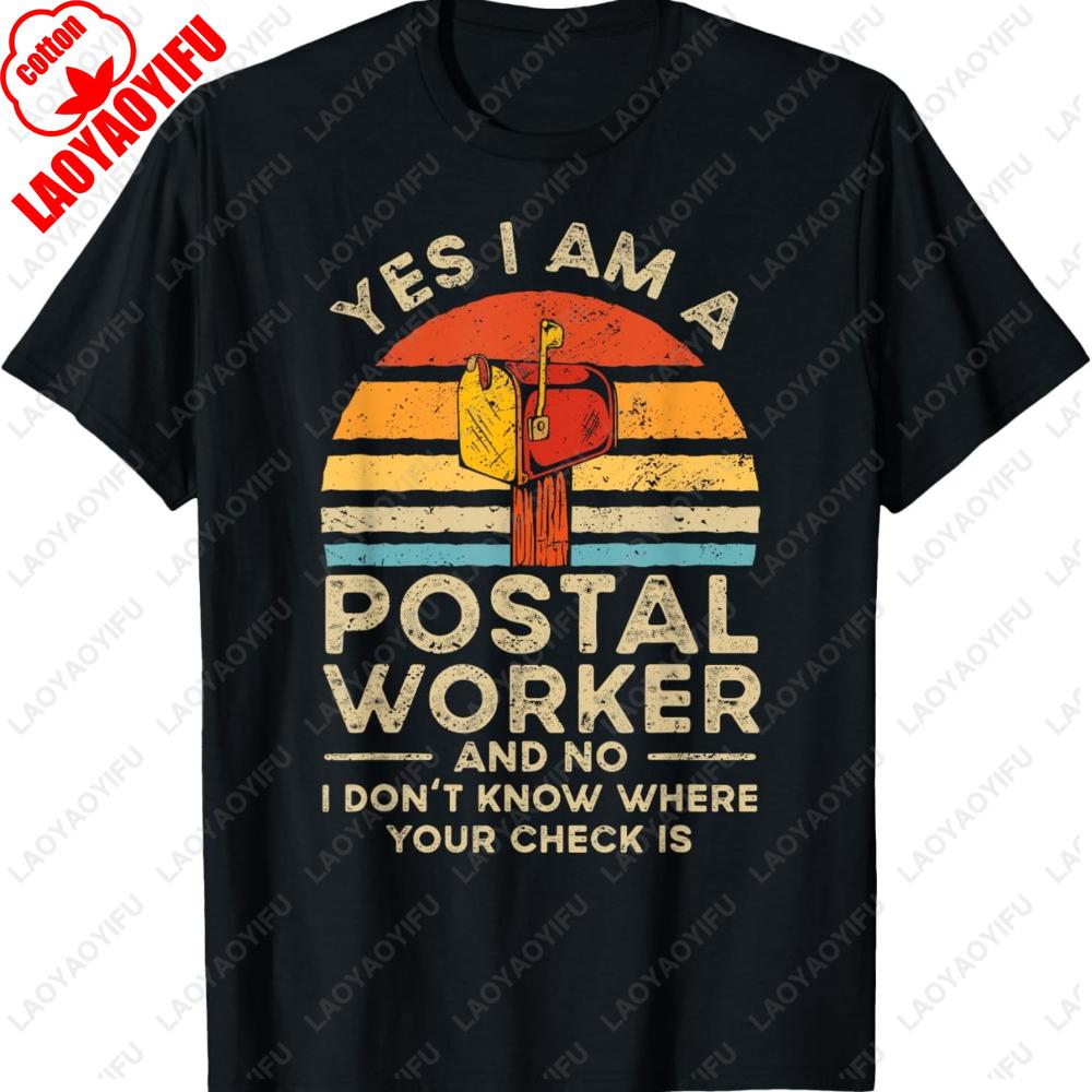 Postal Worker Mailbox Graphic T Shirts Street Fashion Unisex Clothing Unisex Cotton Tee Funny Mail Delivery Postunisex Vintage Tops
