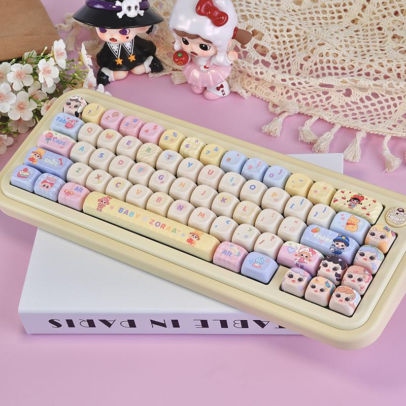 Sweetheart Bubble Keycap Pink Girl Cute Doll Dream From Moa Cherry Pbt Cartoon Doll Photo Keycap 131 Keys