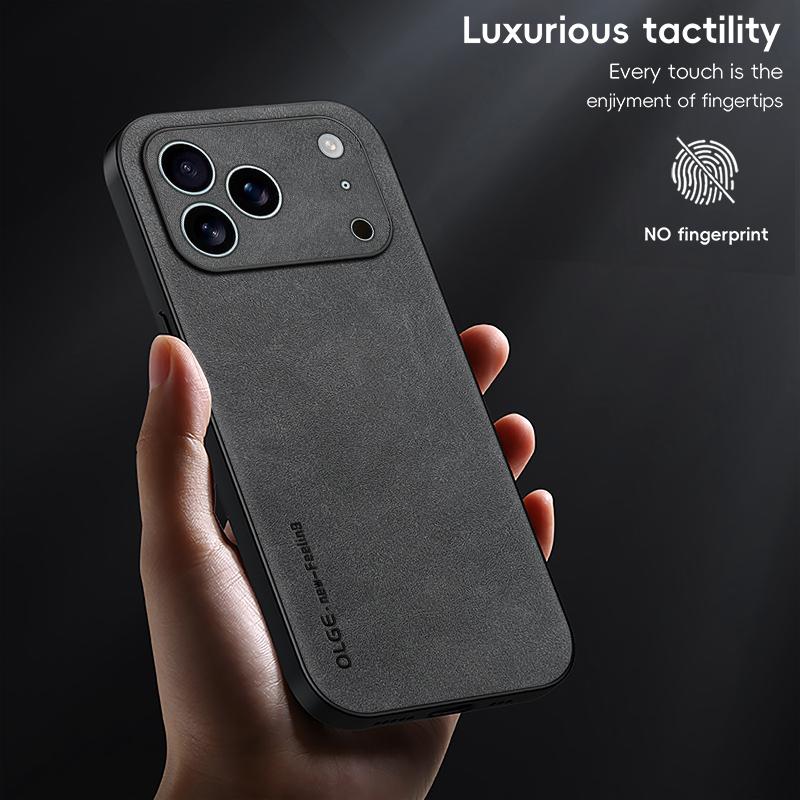 Retro Business PU Leather Slim Phone Case For IPhone 17 Pro Max Air 16 15 14 13 12 Plus Camera Full-pack Anti-Drop Protect Cover